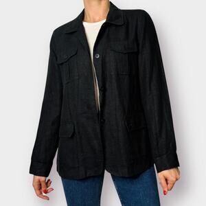 90s Harve Benard Linen Black Shaket Size L